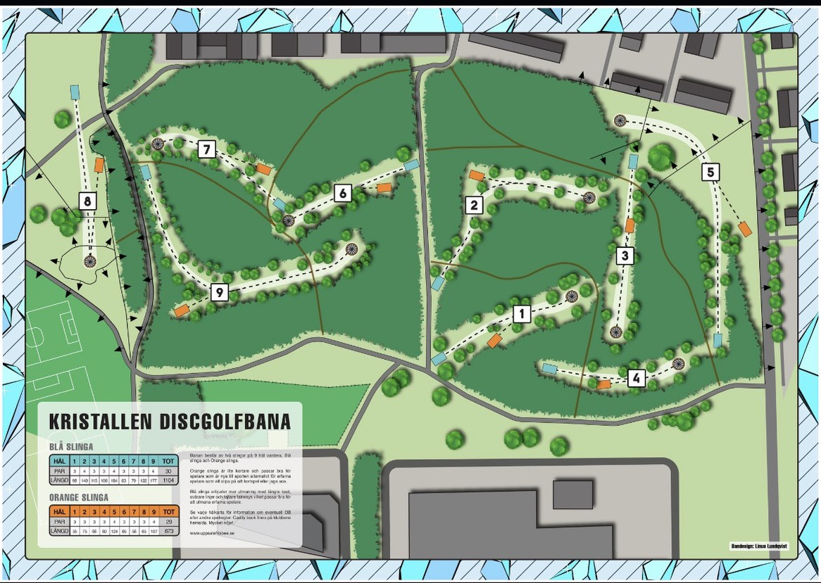 Kristallen discgolfbana disc golf course in Uppsala, Uppsala län