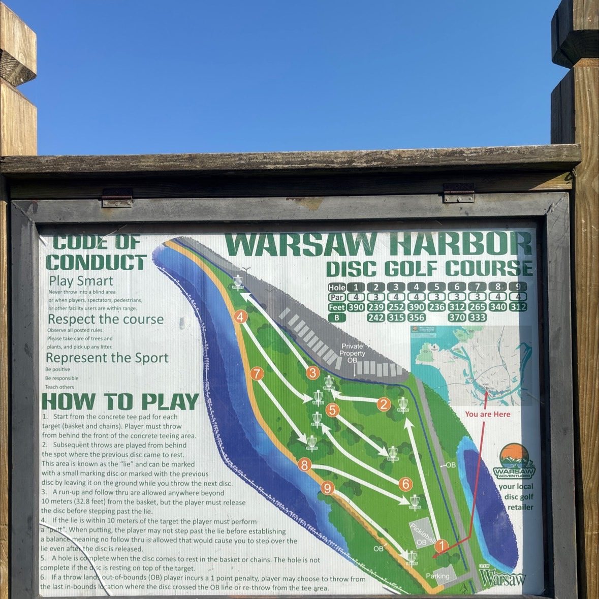 Warsaw Harbor DGC disc golf course in Warsaw, MO