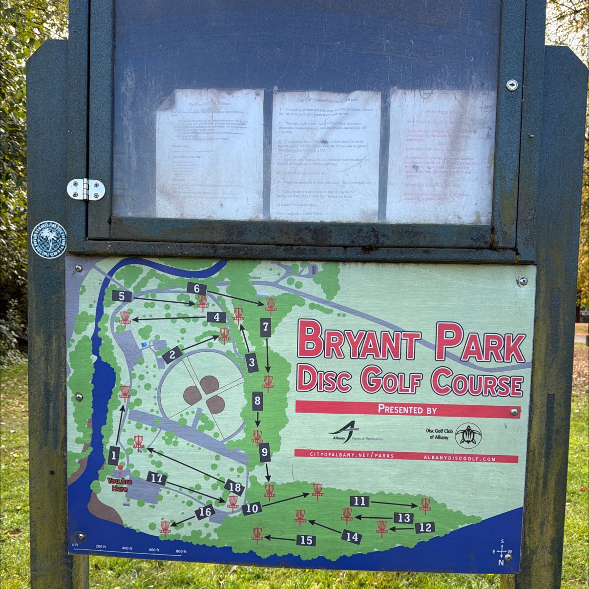 Bryant Park disc golf course in Albany, OR
