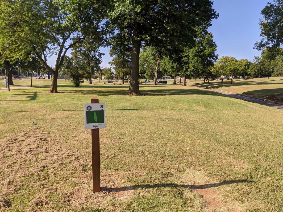 Kiwanis Park disc golf course in Midwest City, Oklahoma