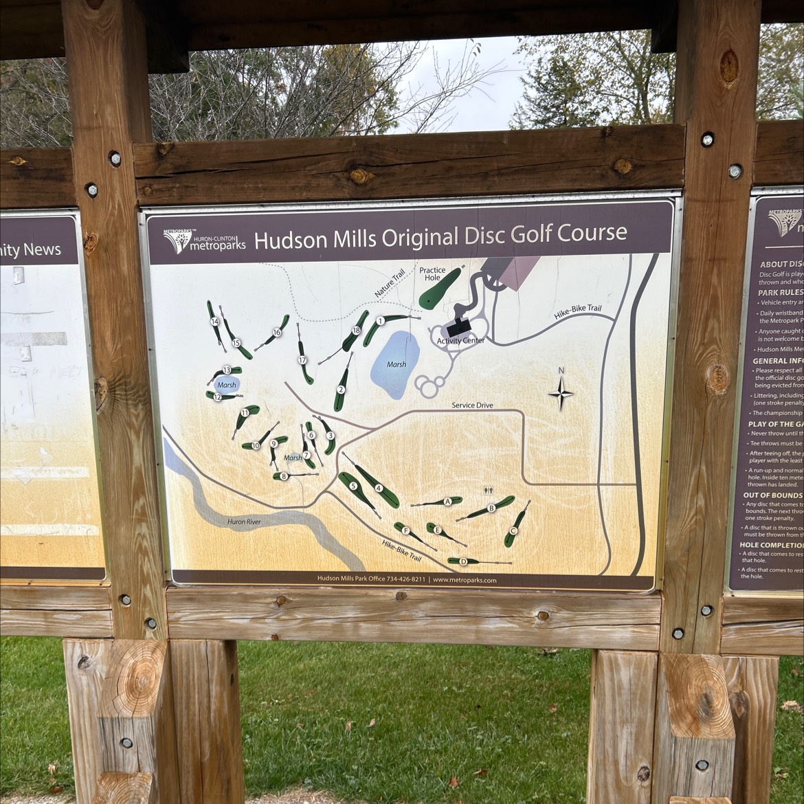 Hudson Mills Metropark disc golf course in Dexter, MI