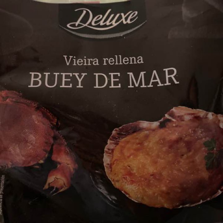 Vieira rellena de buey de mar