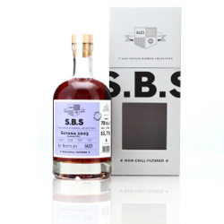 Image of the front of the bottle of the rum S.B.S Guyana SVL