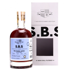 Image of the front of the bottle of the rum S.B.S Selected and bottled for Warehouse #1 SWR
