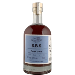 Image of the front of the bottle of the rum S.B.S Cuba