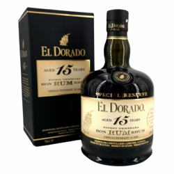 Image of the front of the bottle of the rum El Dorado 15 (2020 Release)