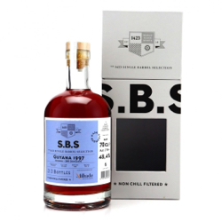 Image of the front of the bottle of the rum S.B.S Selected and bottled for Milhade SWR