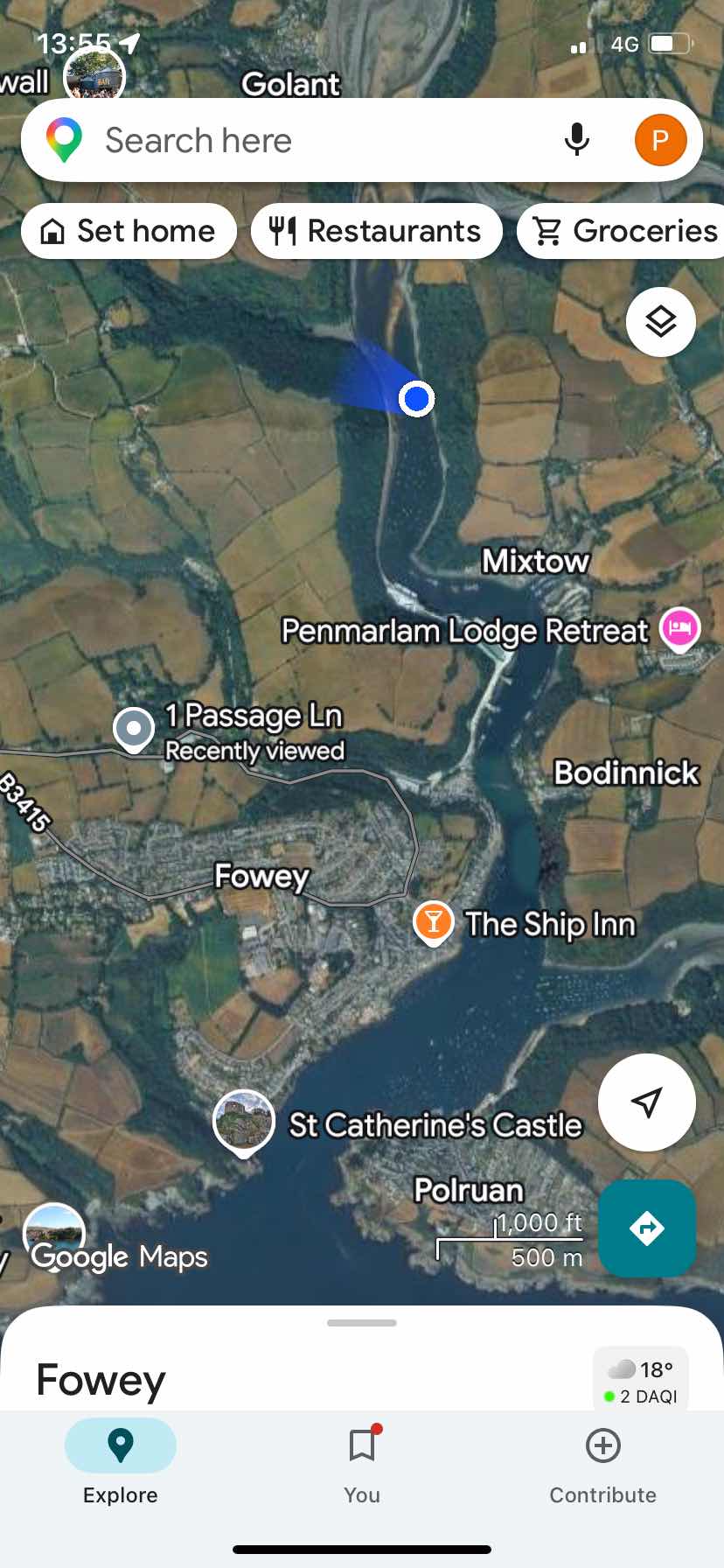 Polkerris to Fowey River, past moorings. _C8FAEFFE-8C01-4223-8C48-A3ACB262CE80