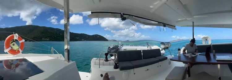 Voyage photo from Jost Van Dyke, US Customs, and a surprise dinner party. 