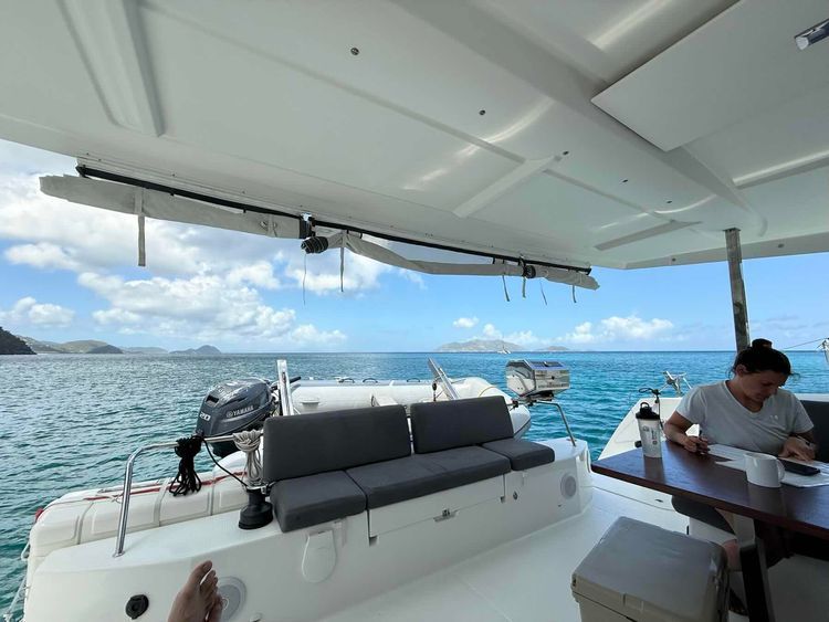 Voyage photo from Jost Van Dyke, US Customs, and a surprise dinner party. 