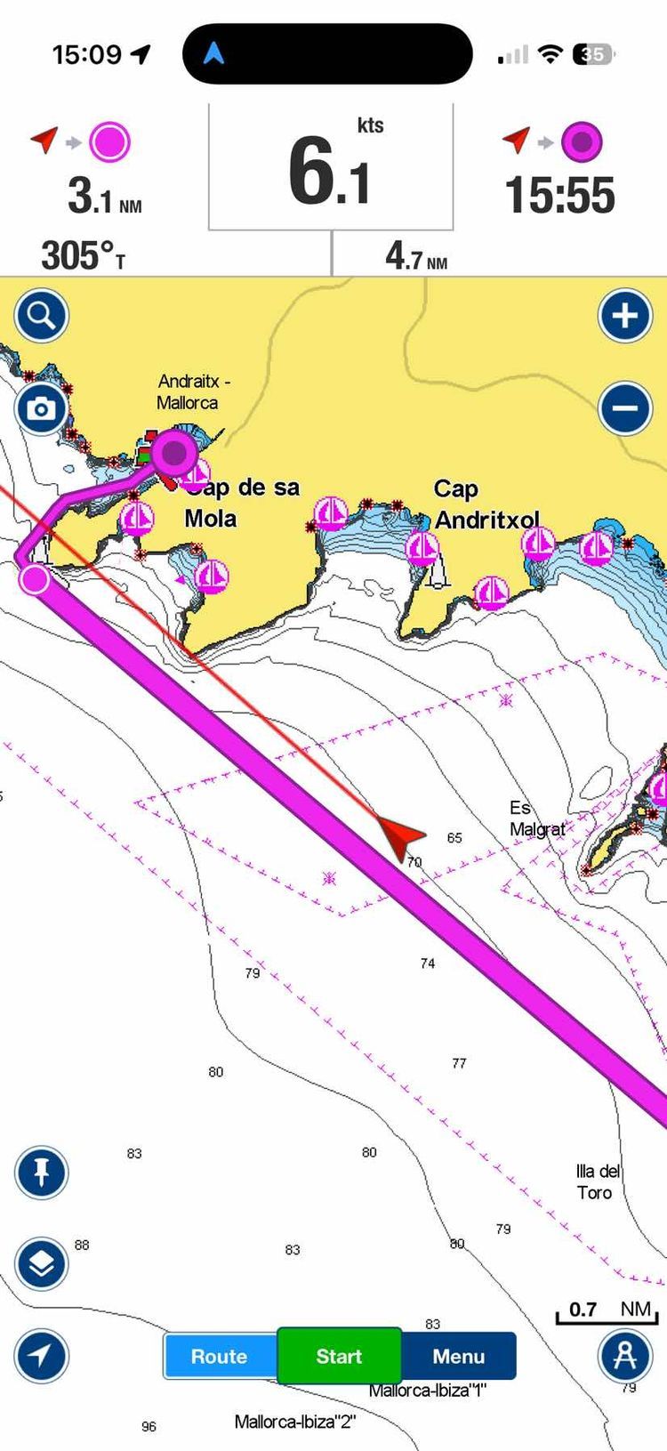 Voyage photo from IYT bareboat traning day Baleares
