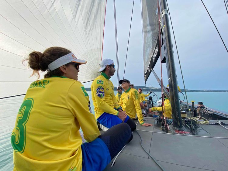 Voyage photo from Training or chilling? SSL team Brazil in action with zero wind!