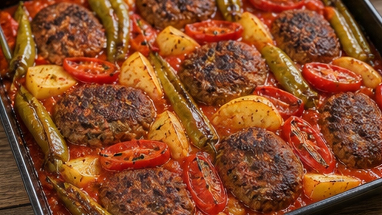 Domates Soslu Köfteli Tepsi