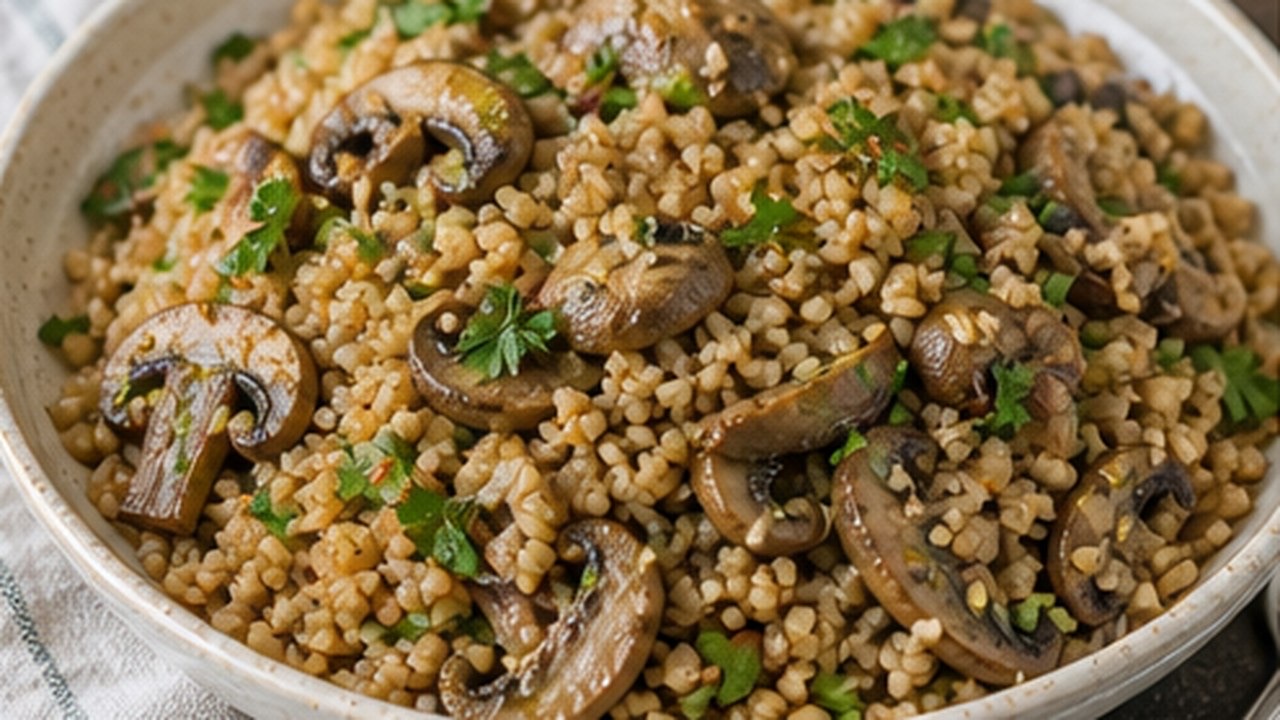 Mantarlı Bulgur Pilavı