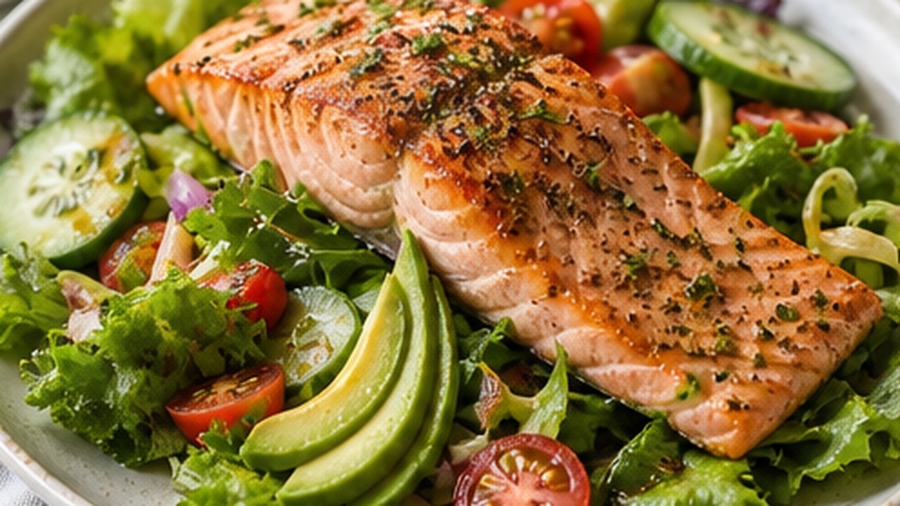 Fırın Baharatlı Somonlu Salata