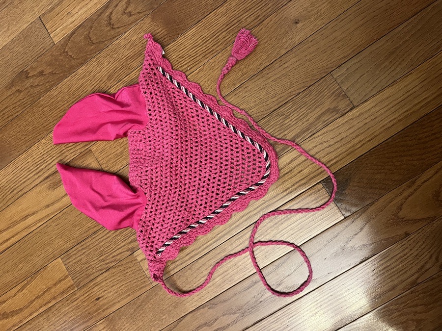 New pink horse ear bonnet