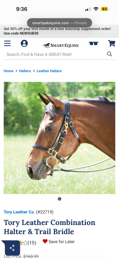 Leather Halter/Bridle Combo by Tory Leather