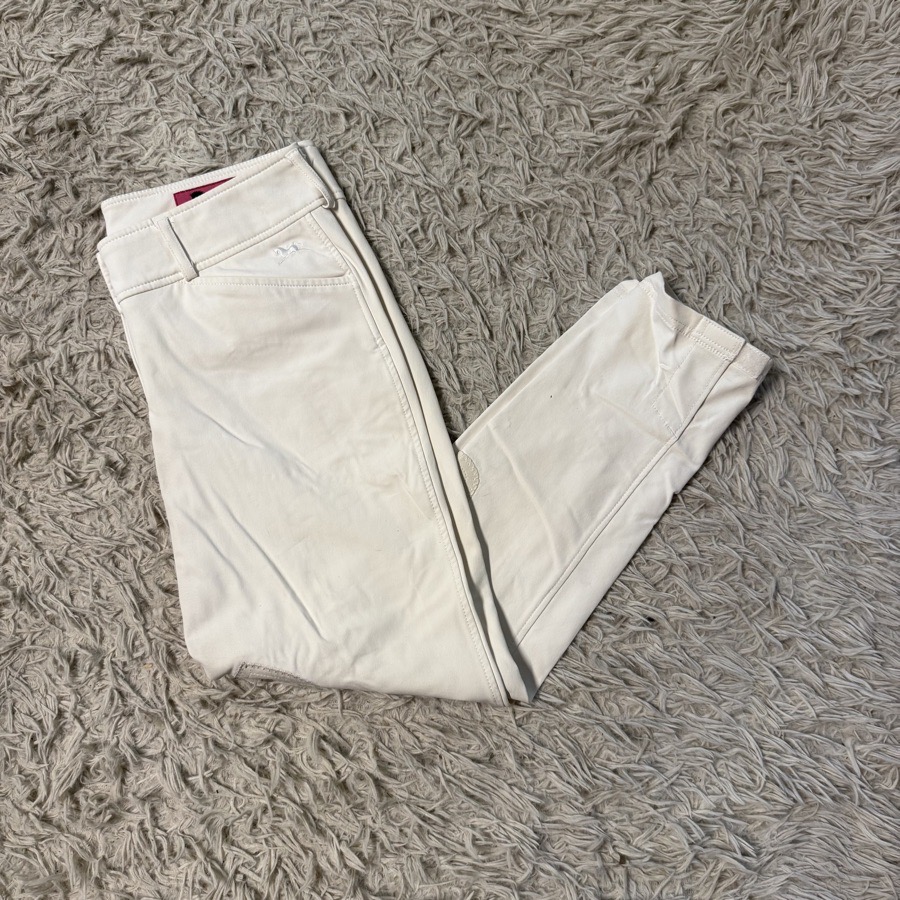 Girl’s Size 18 White RJ Classics Knee Patch Horseback Riding Breeches