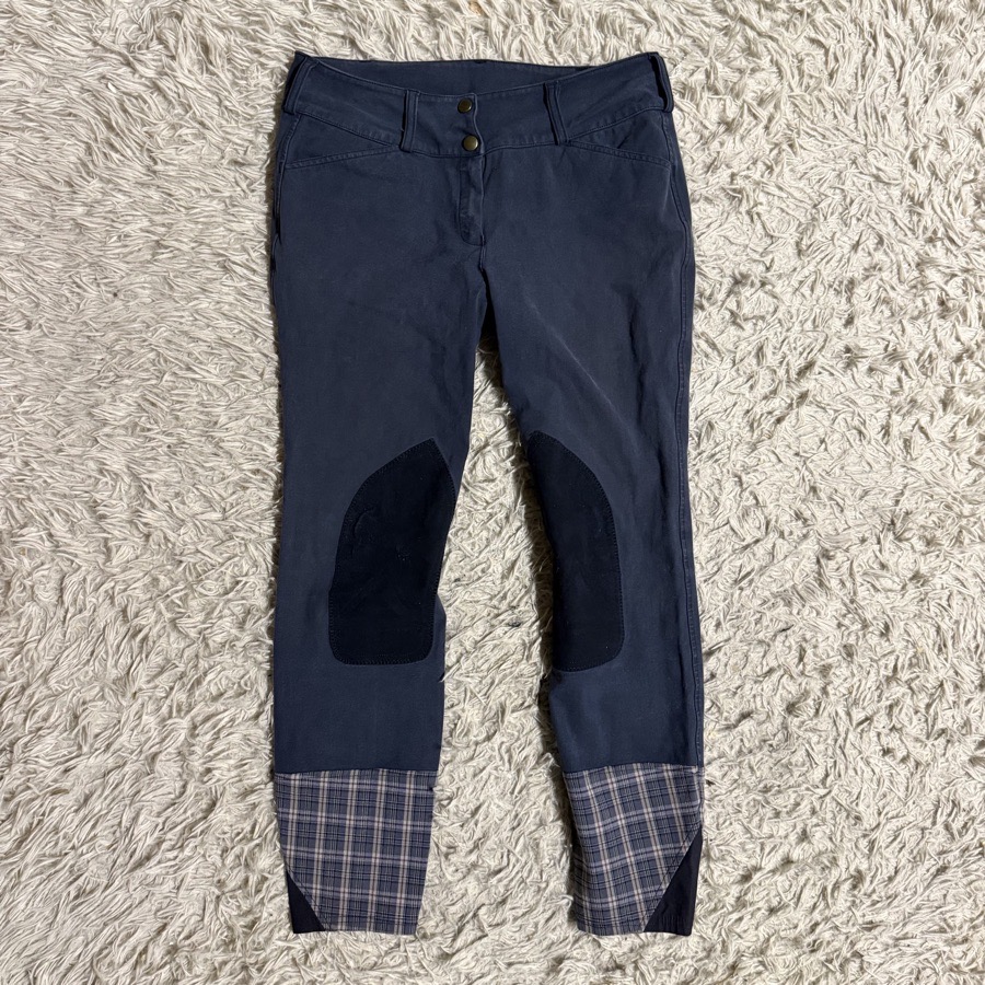 Women’s Size 30L Navy Knee Patch Horseback Riding Breeches. Good Condition.