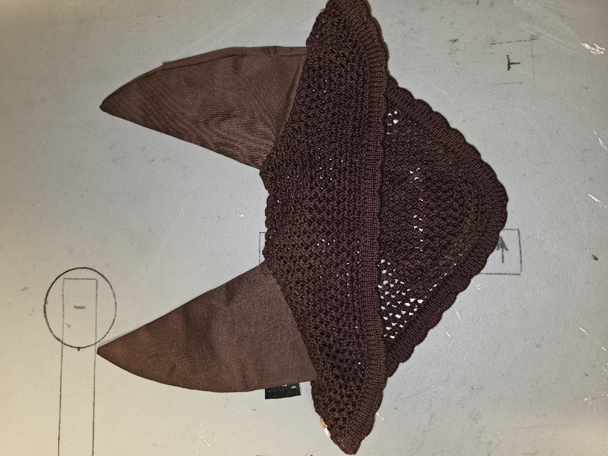 Brown and gold ear bonnet