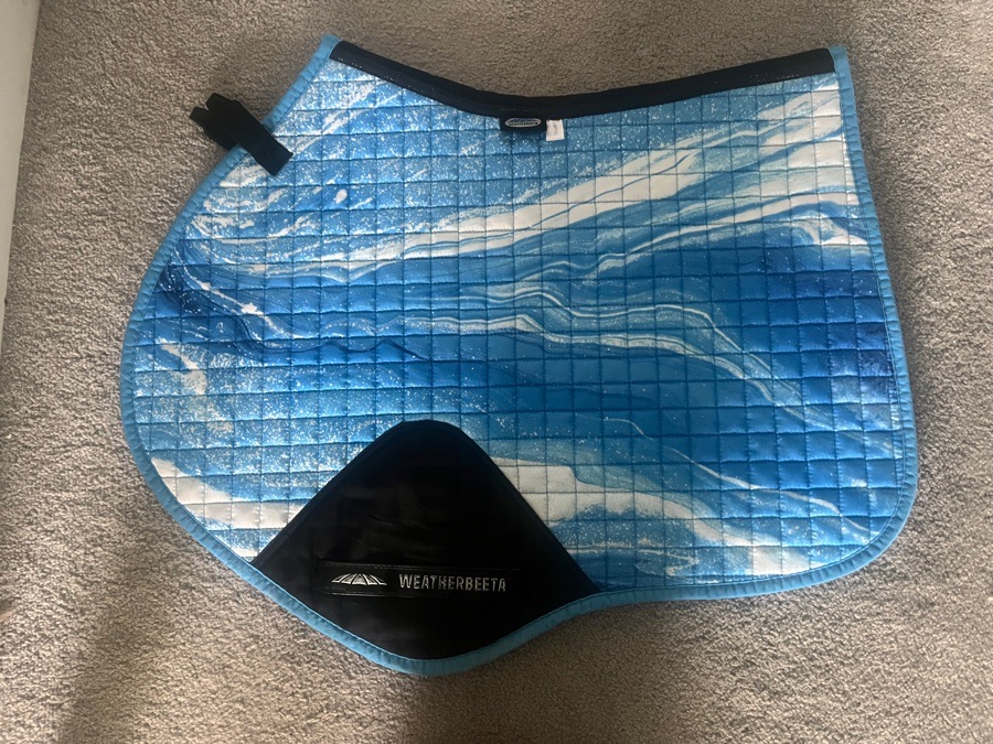 Close Contact Saddle Pad (blue and white marble)