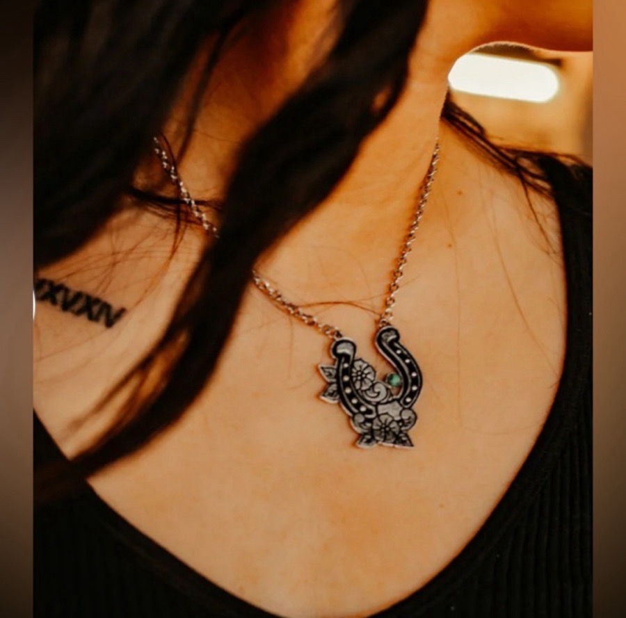 Floral Horseshoe Turquoise Necklace