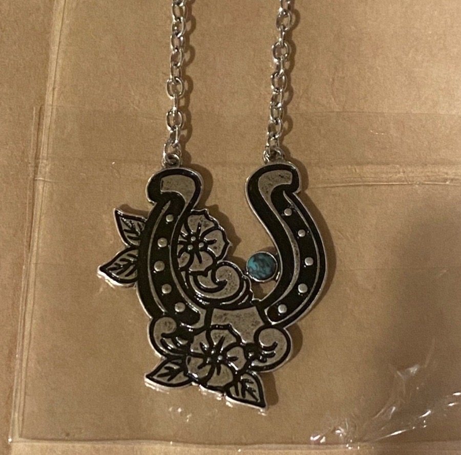 Floral Horseshoe Turquoise Necklace