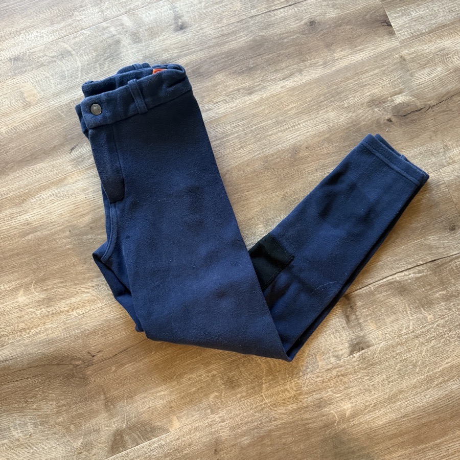 Child’s Navy Fouganza Knee Patch Horseback Riding Breeches. Good Condition.