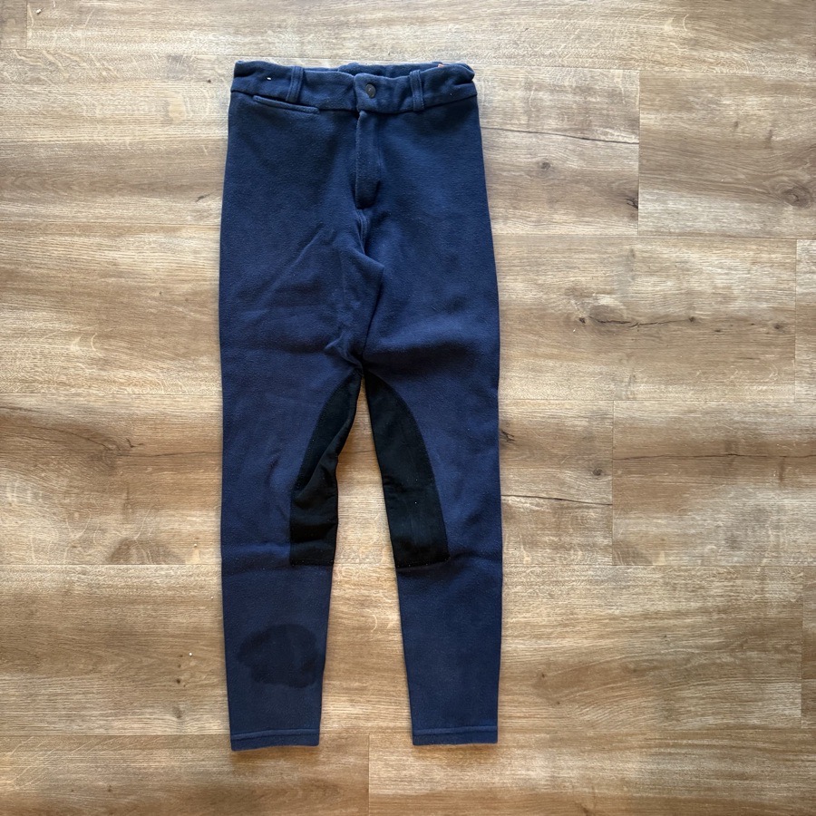 Child’s Navy Fouganza Knee Patch Horseback Riding Breeches. Good Condition.
