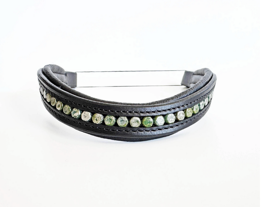Silver Frosted Green Browband