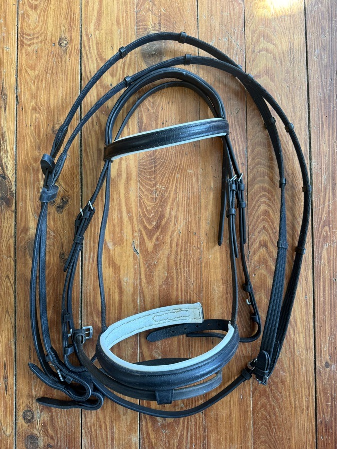 Black cob flash bridle and reins