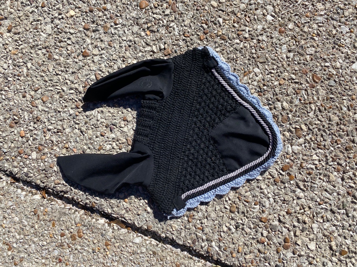 Dover Saddlery Bonnet with Black with Blue Trim