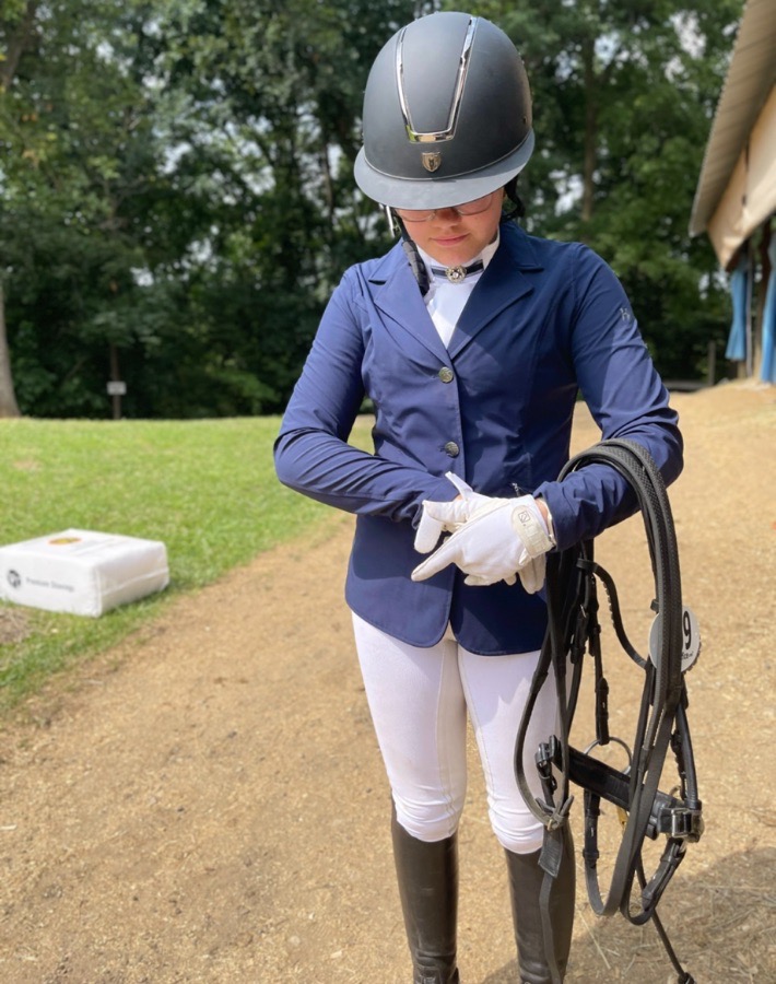 Navy blue horse wear show coat