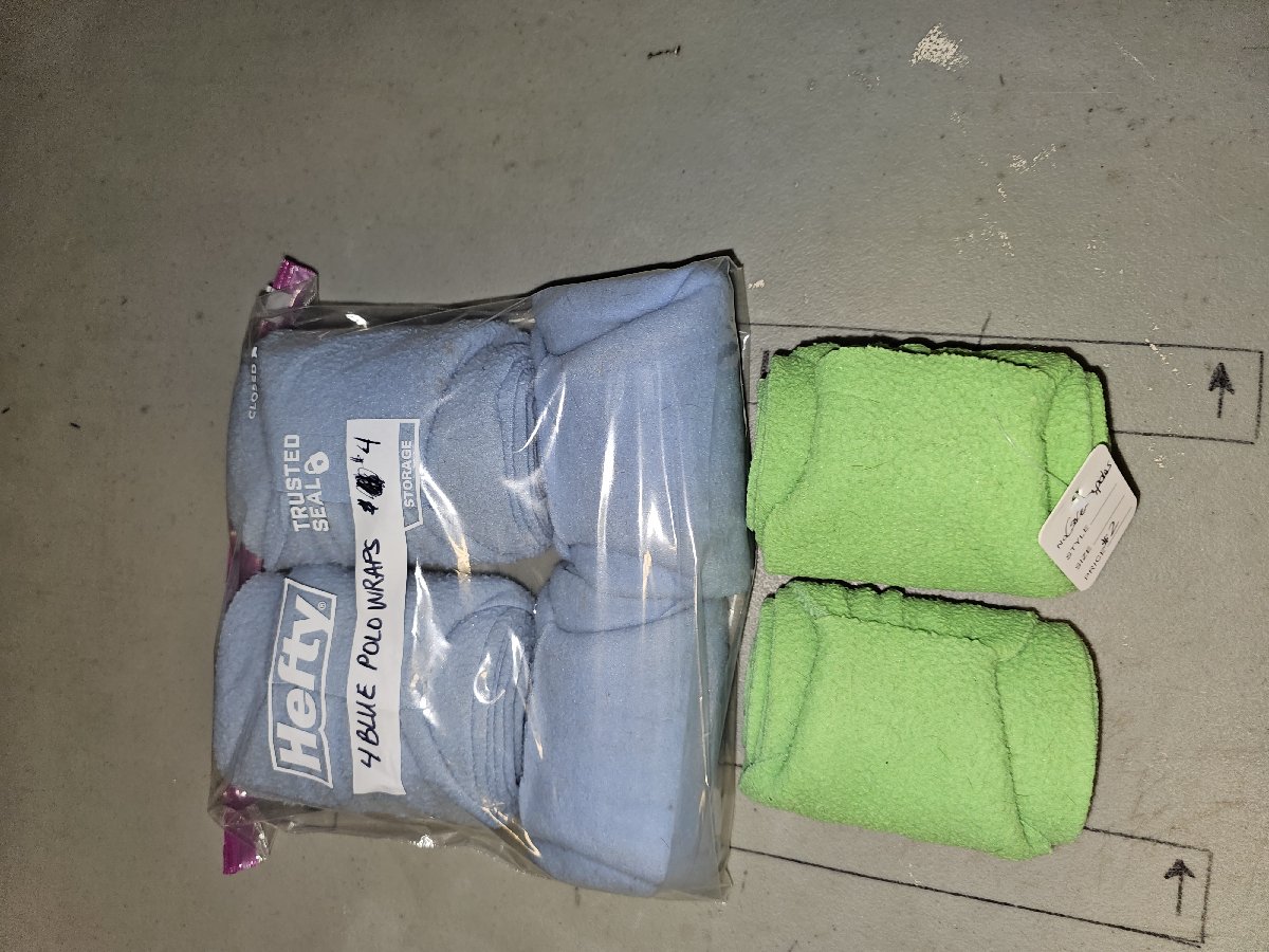 Blue and green polo wraps