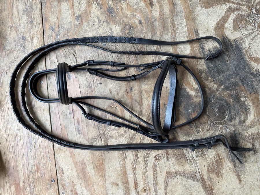 Black cob bridle and reins