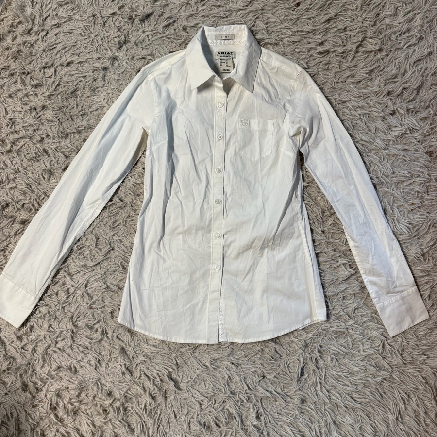Women’s XS White Ariat Long Sleeve Button Down Horseback Riding Shirt