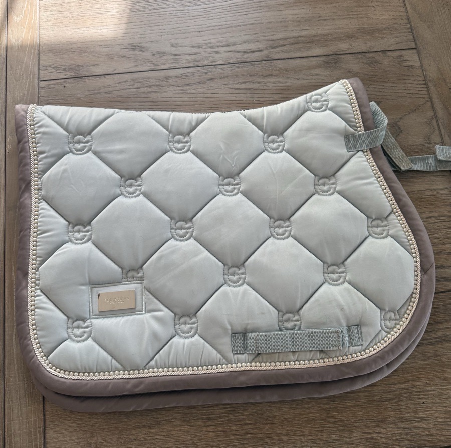 Equestrian Stockholm Light Blue Saddle Pad with Pearl Trim (Pony Size)