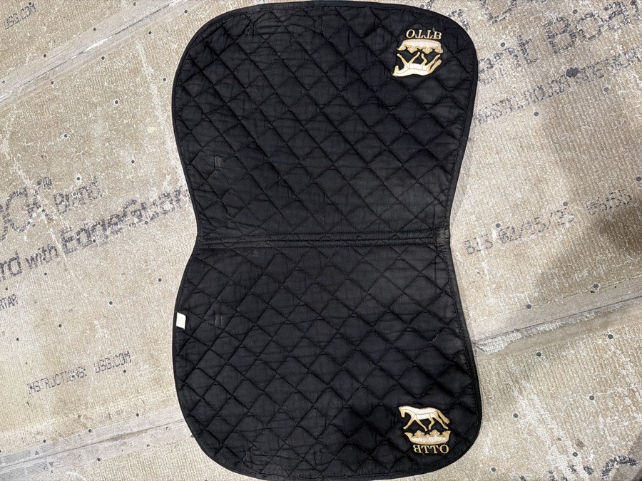 All Purpose OTTB Black Saddle Pad w/ Gold Accent