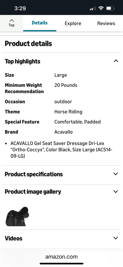 Acavallo Gel Seat Saver