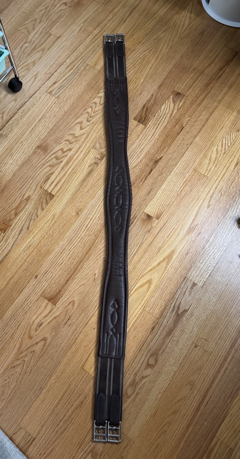 Fancy Stitched Leather Girth Size 56