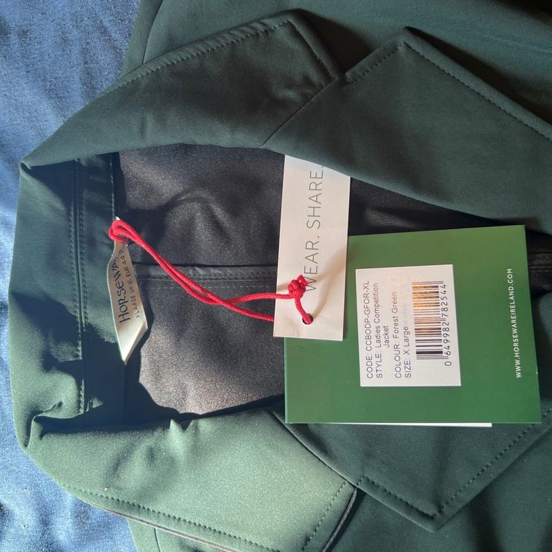 Hunter green horseware show jacket