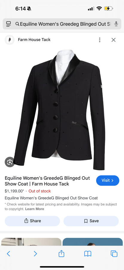 Equiline blinged out show jacket