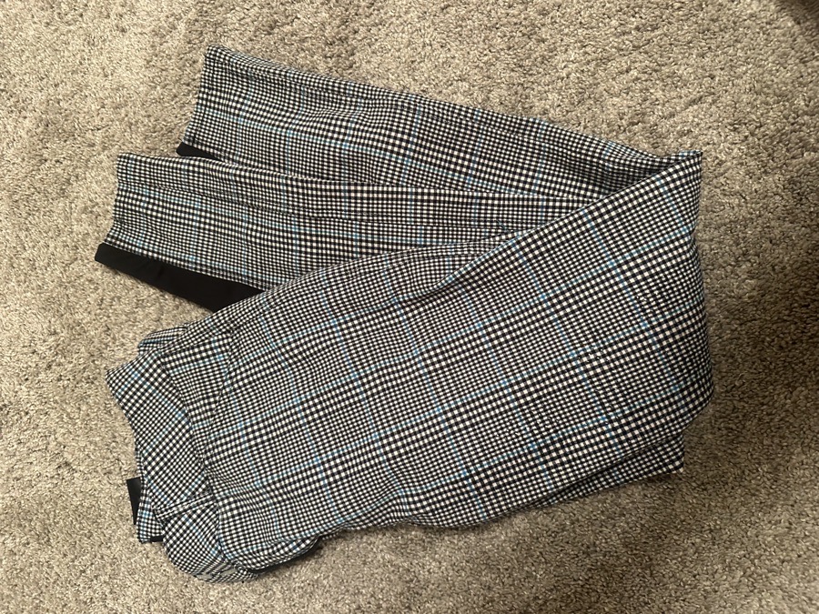 blue and black plaid full seat grand prix breeches!