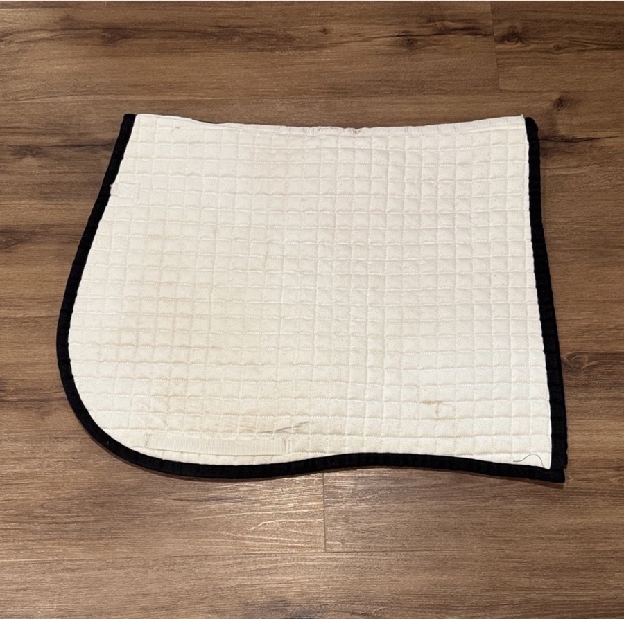 Dover Saddlery White w/Black Piping - Dressage Pad