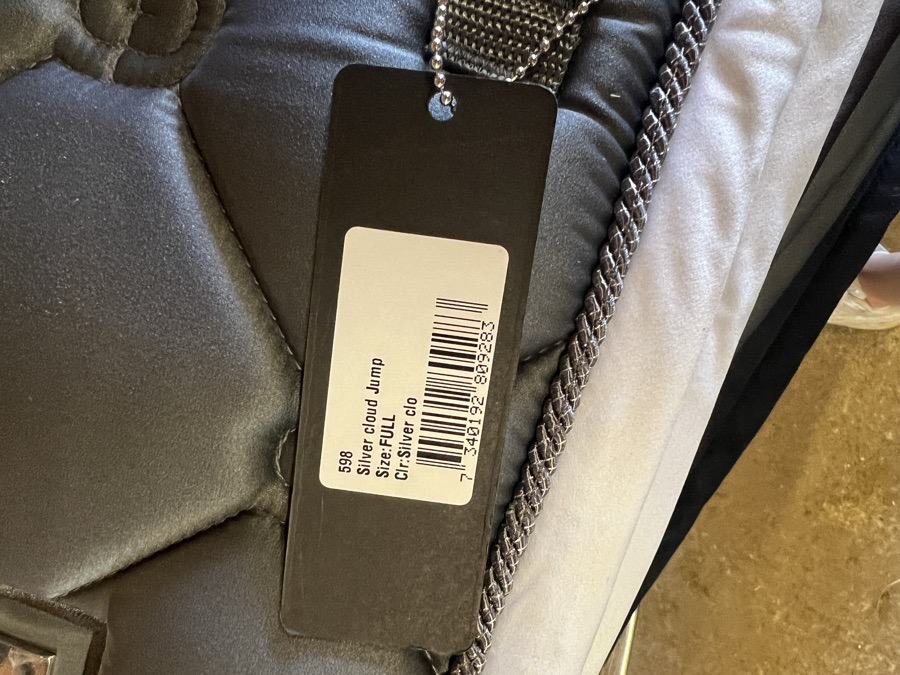 Gray with White Piping Equestrian Stockholm Jump Pad