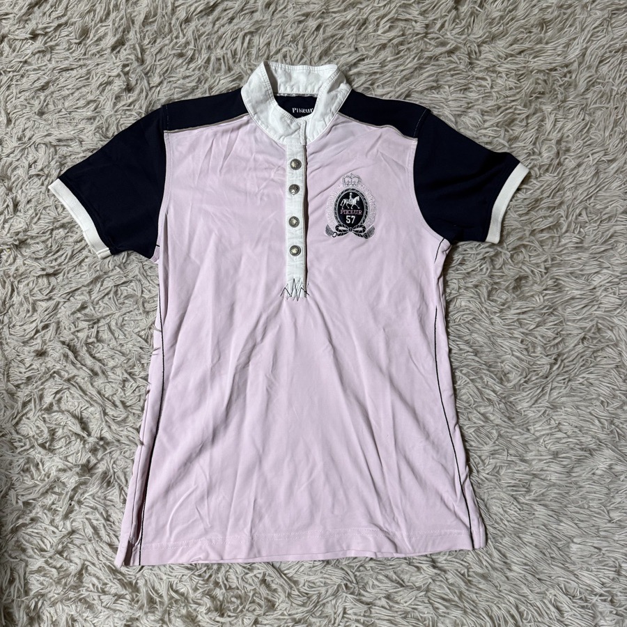 Women’s Size 36 Pink Pikeur Short Sleeve Horseback Riding Show Shirt. Good Cond.