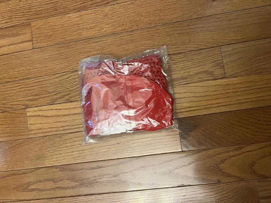 New red horse ear bonnet