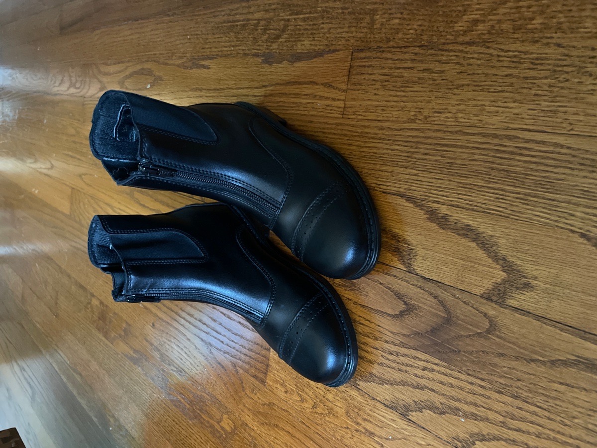 Tuff Rider Paddock Boots Black Front Zip - Size 3