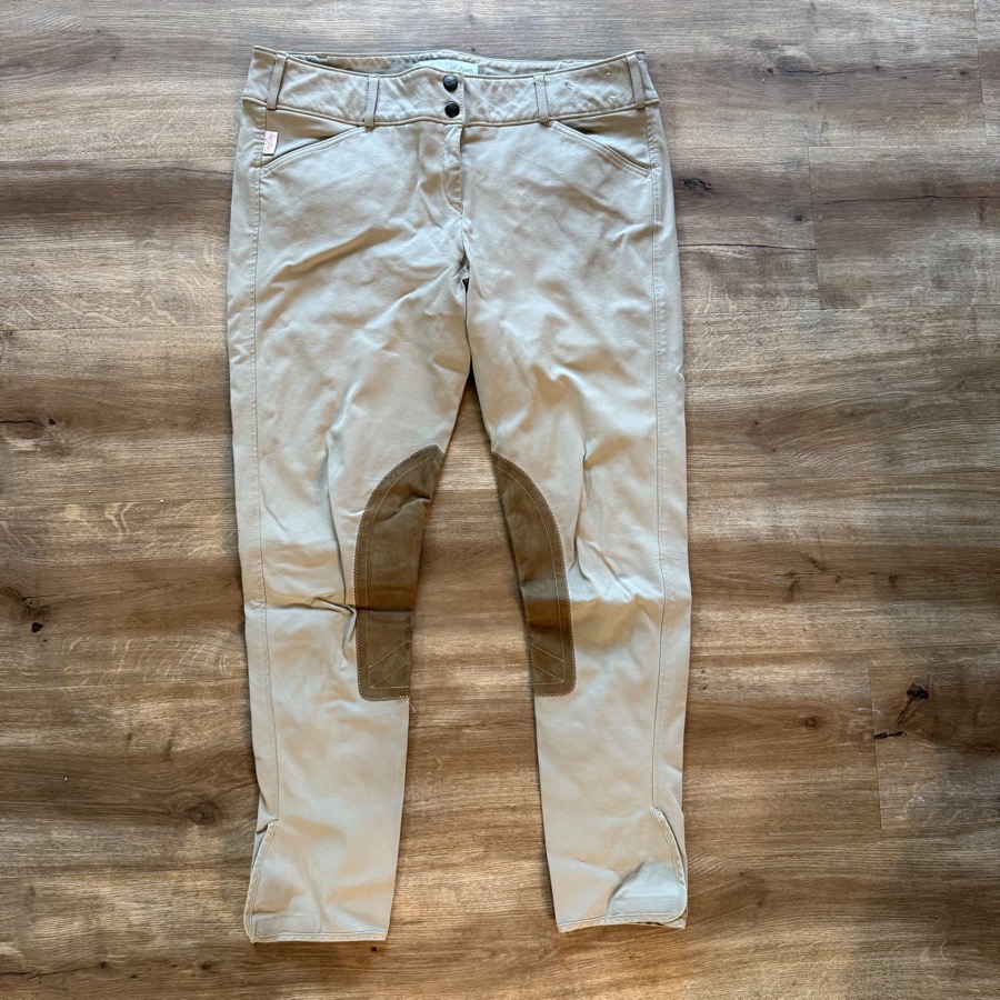 Women’s Tan Tailored Sportsman Knee Patch Horseback Riding Breeches. Good Cond.