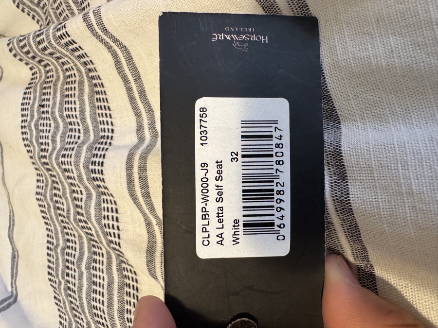 NWT AA Letta Self Seat white knee patch breech size 32R